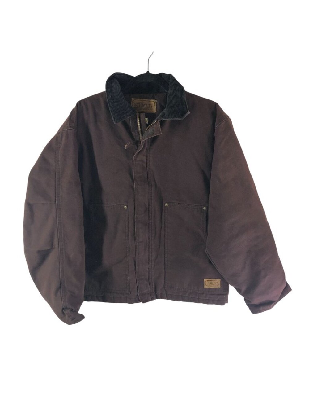 CE Schmidt Workwear Mens Brown Cotton Duck Canvas Jacket Corduroy Collar M
